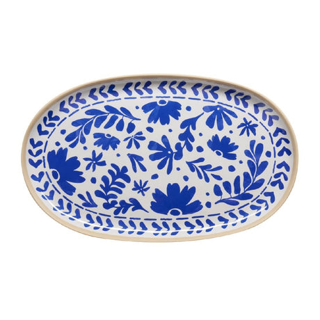 APS FLORYN Melamine Tray White & Blue 405x245mm
