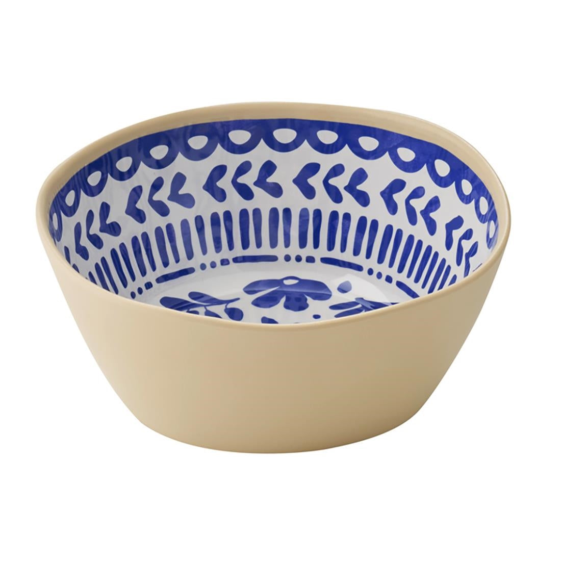 APS FLORYN Melamine Bowl White & Blue 200mm