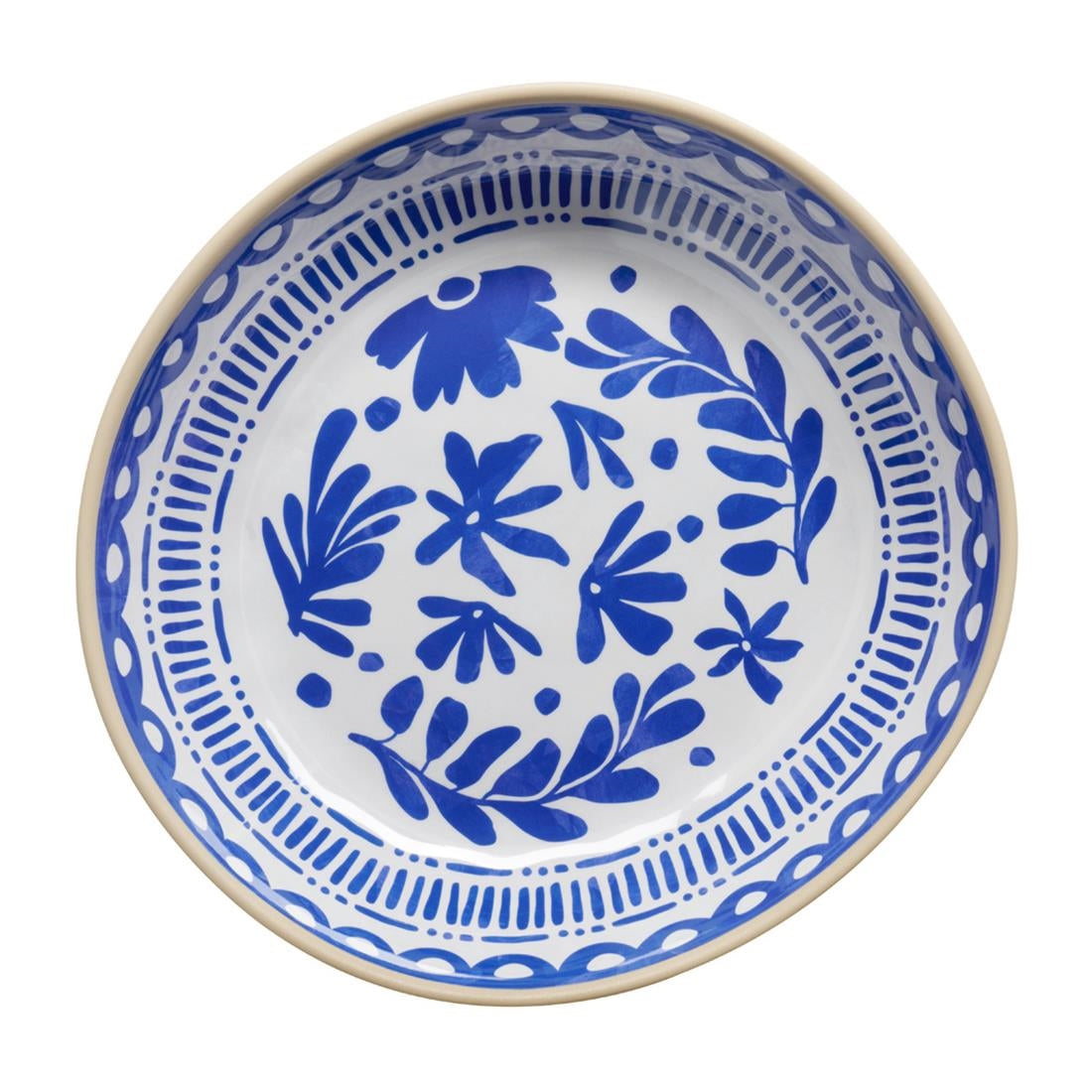 APS FLORYN Melamine Bowl White & Blue 330mm