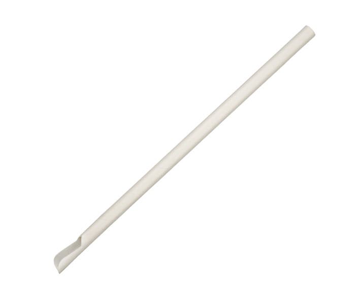 Individually Wrapped BioStraw - White - 8mm x 210mm - 3000/ctn - white - BioPak commercial catering consumable