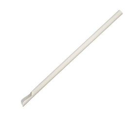 Individually Wrapped BioStraw - White - 8mm x 210mm - 3000/ctn - white - BioPak commercial catering consumable