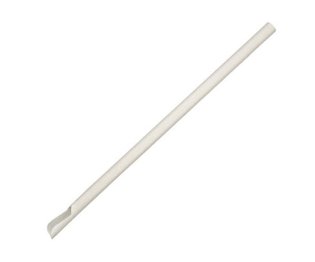 Individually Wrapped BioStraw - White - 8mm x 210mm - 3000/ctn - white - BioPak commercial catering consumable