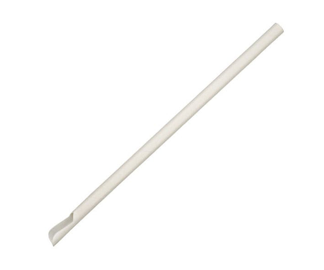 Individually Wrapped BioStraw - White - 8mm x 210mm - 3000/ctn - white - BioPak commercial catering consumable
