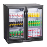 Sterling Pro Green Double Door Outdoor Bottle Cooler Black SP2LO-OUT-BK