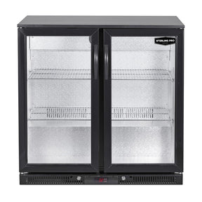 Sterling Pro Green Double Door Outdoor Bottle Cooler Black SP2LO-OUT-BK