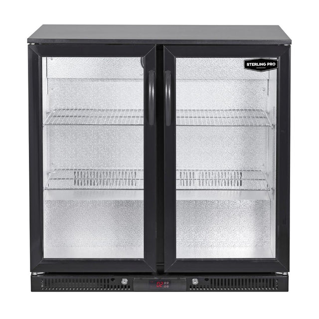 Sterling Pro Green Double Door Outdoor Bottle Cooler Black SP2LO-OUT-BK
