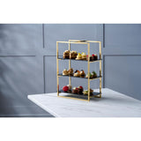 WNK Cake Stand 3-Tier Mirror Gold & Black Inserts