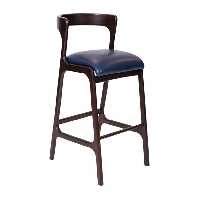 Copenhagen Bar Chair in Dark Walnut & Bison Midnight (6 Pack)