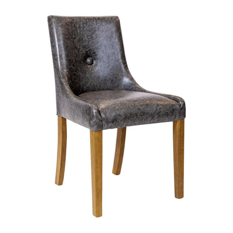 Bath Dining Chair in Weathered Oak & Bison Smoke (6 Pack)
