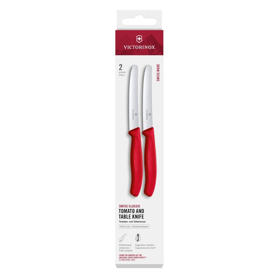 Victorinox Swiss Classic Tomato & Table Knife Red 11cm (2 Pack)