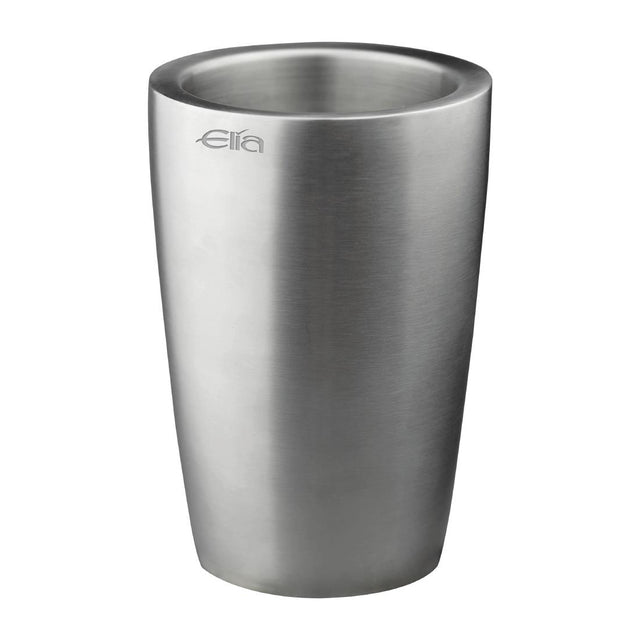 Elia Insulated Curved Bottle Cooler Satin Steel 130mm