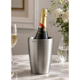 Elia Insulated Curved Bottle Cooler Satin Steel 130mm