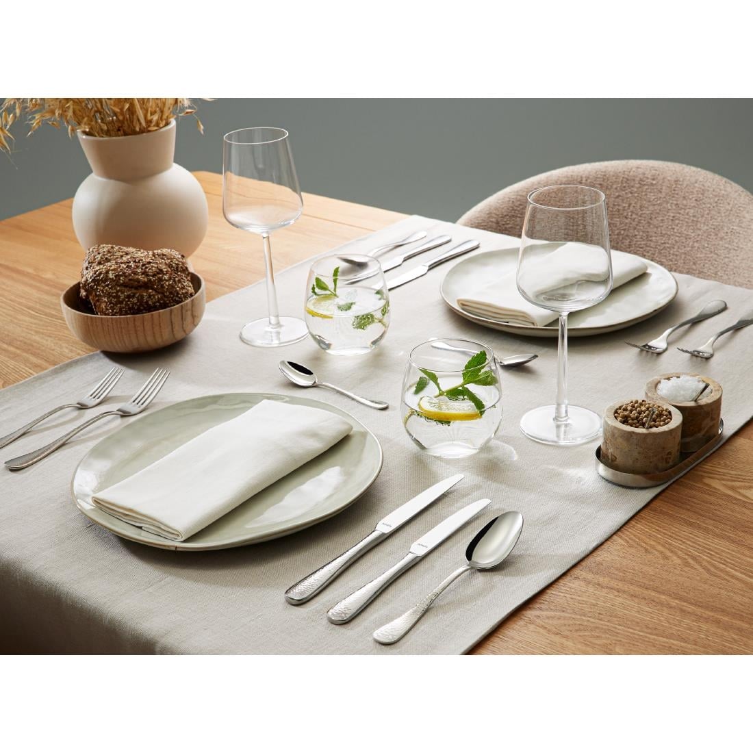 Amefa Sierra Hammered Table Forks (12 Pack)