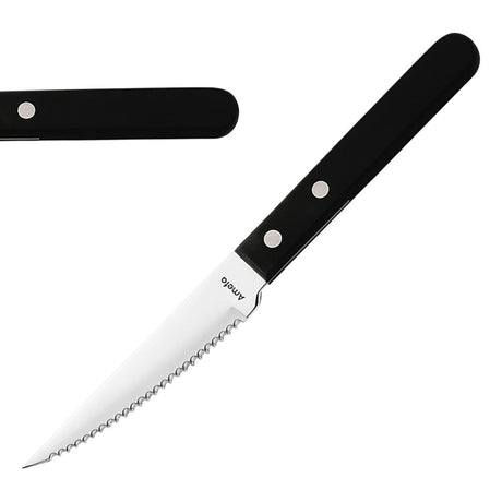 Amefa 2 Rivet Steak Knives Black (12 Pack)