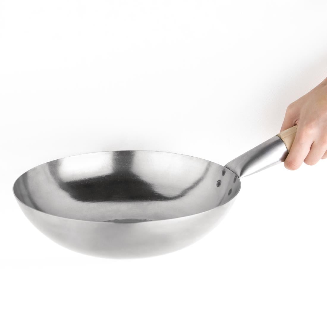 K295 Vogue Mild Steel Wok Flat Base 254mm