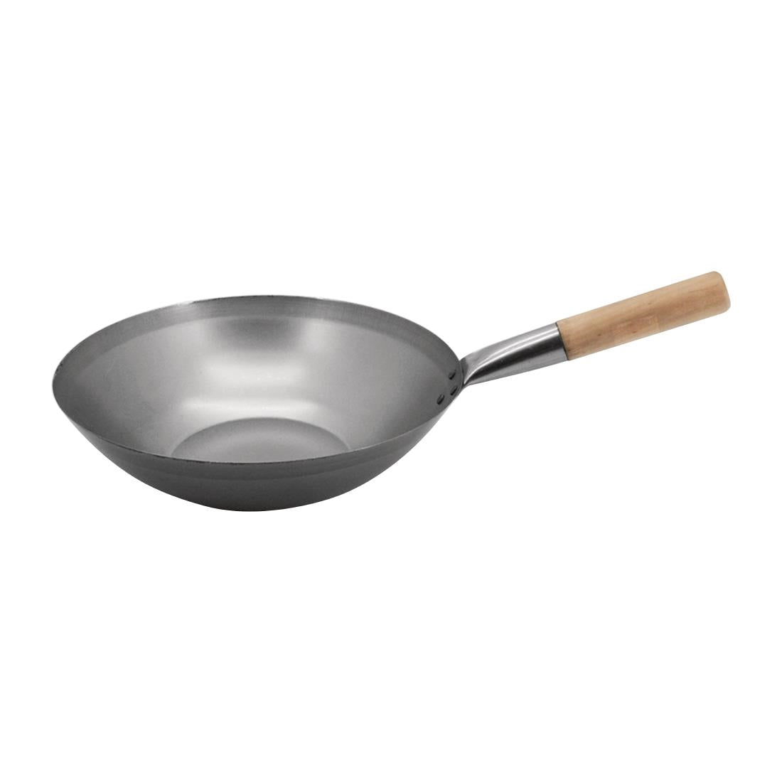 K296 Vogue Mild Steel Wok Flat Base 330mm