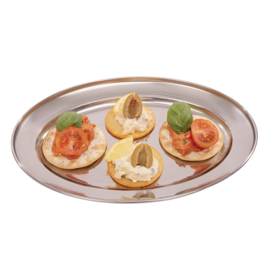 K362 Olympia Stainless Steel Oval Serving Tray 250mm K362