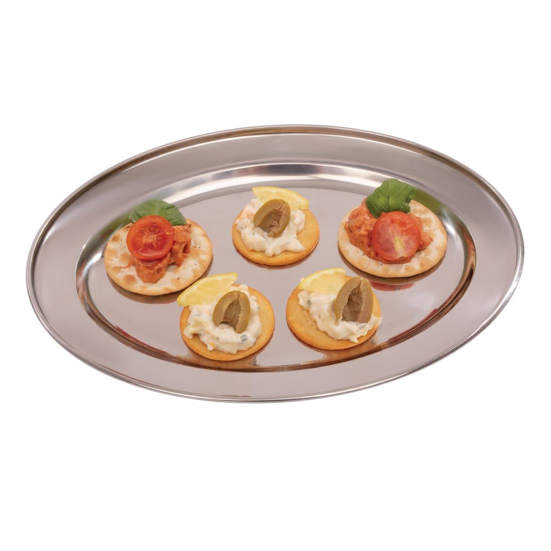 K363 Olympia Stainless Steel Oval Serving Tray 300mm K363