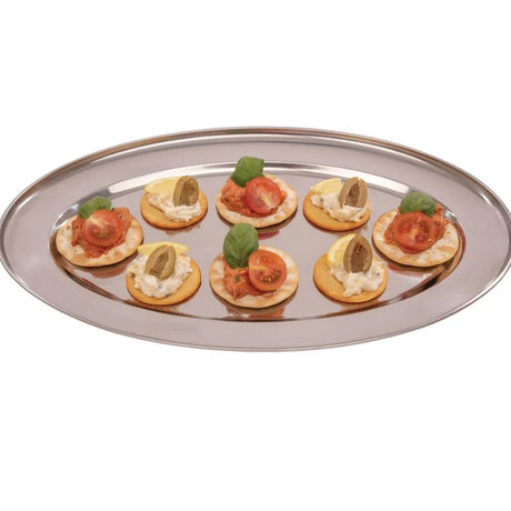 K365 Olympia Stainless Steel Oval Serving Tray 400mm K365