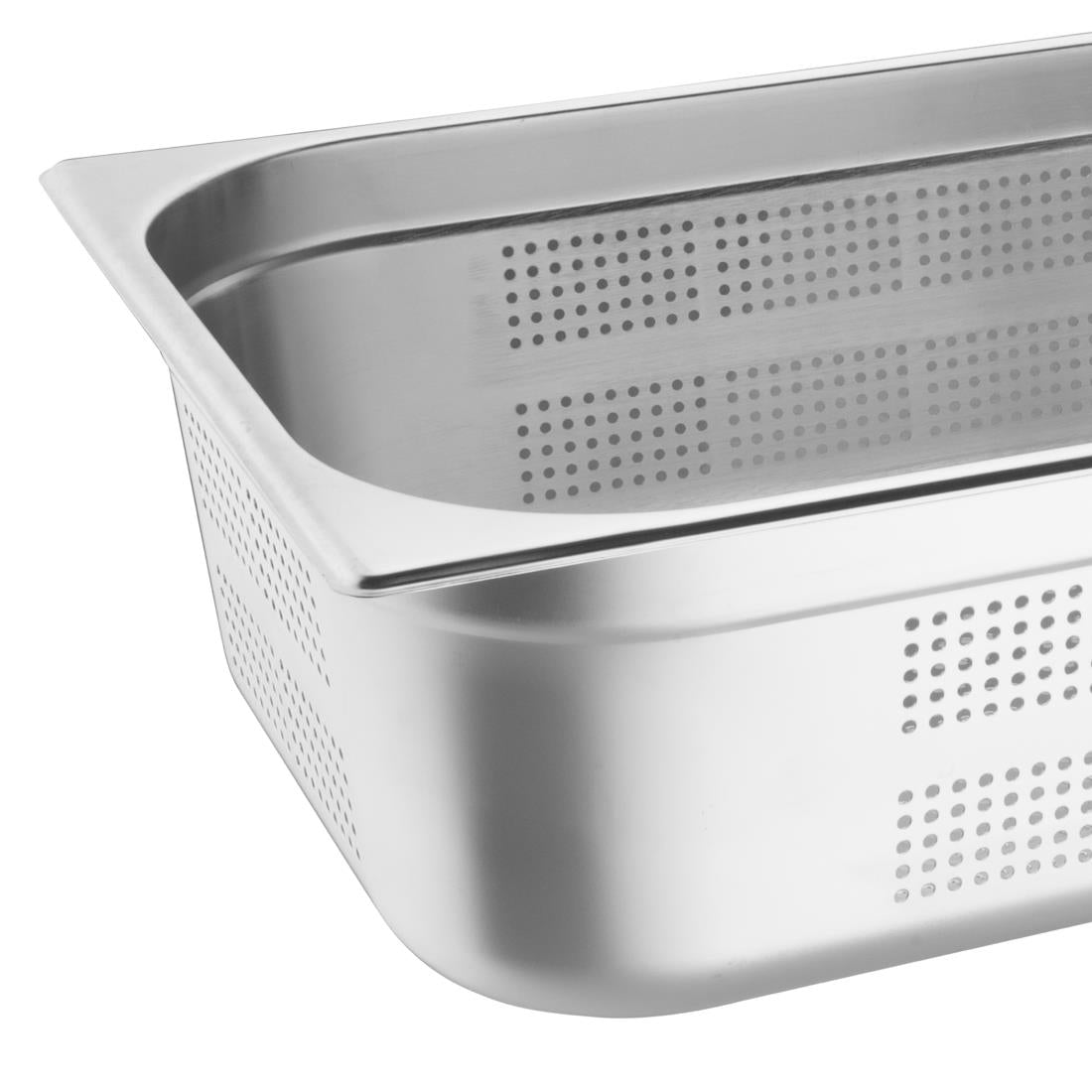 Vogue Stainless Steel Perforated 1/1 Gastronorm Pan 150mm