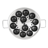 HT975 Vogue Aluminium Egg Poacher Non-Stick Cups - 12 Egg 350mm 14"Dia