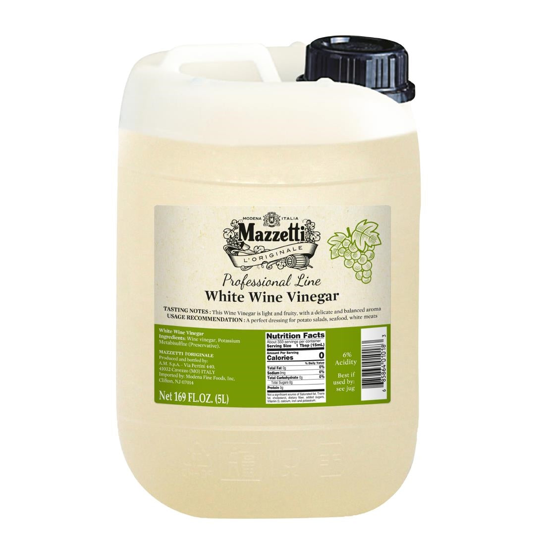 KA061 Acetum White Wine Vinegar 5Ltr