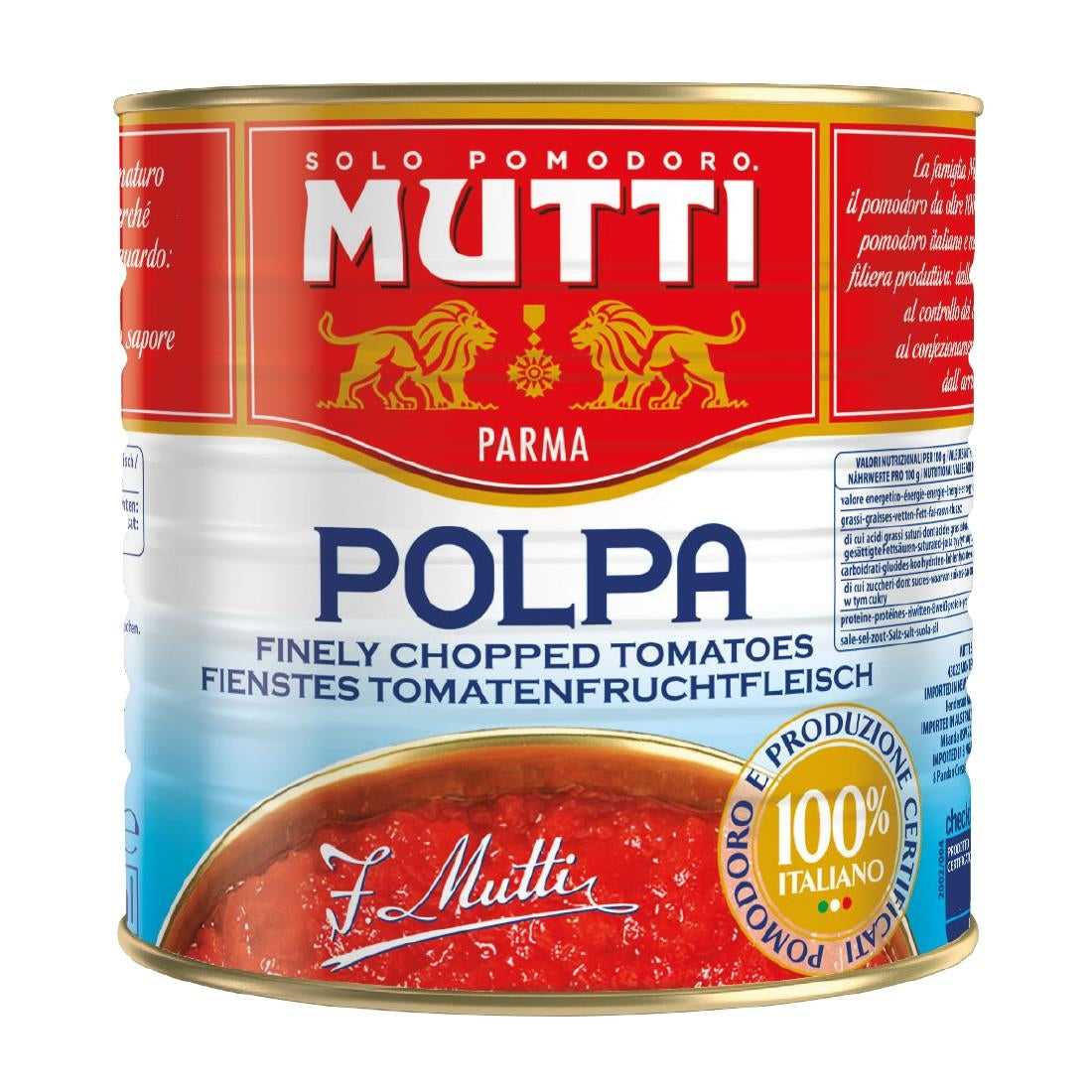 KA136 Mutti Finely Chopped Tomatoes 2.5kg