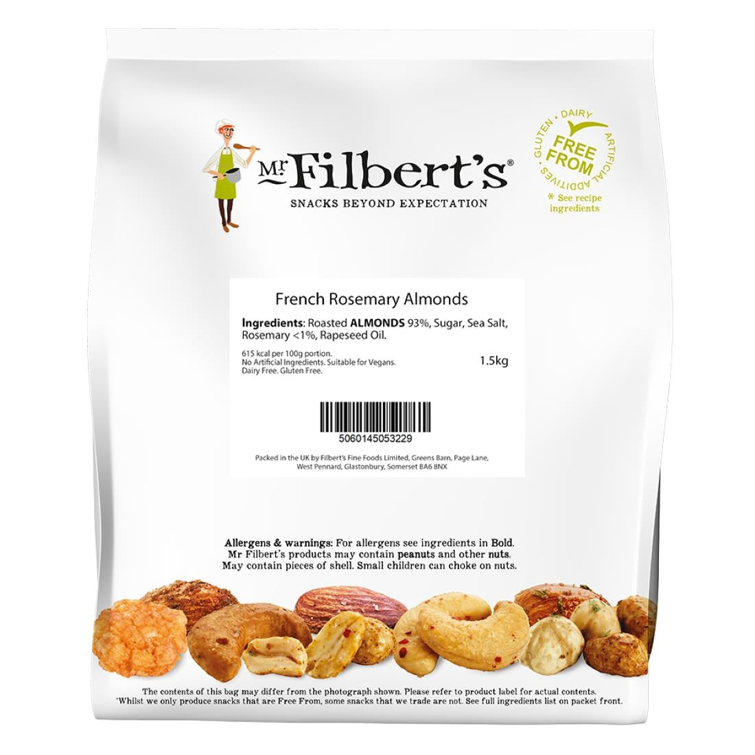 KA183 Mr Filbert's French Rosemary Almonds 1.5kg