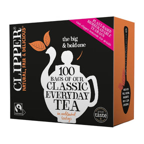 KA502 Clipper Fairtrade Classic Everyday Black Teabags - Envelope, String & Tag (Pack of 250)