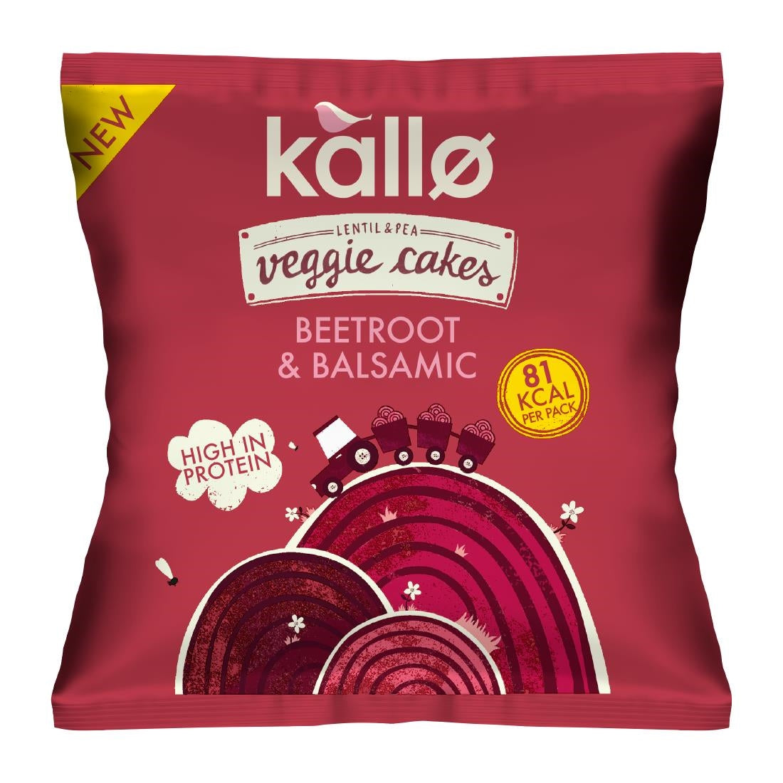 KA517 Kallo Beetroot and Balsamic Veggie Cake Snack Bags 22g (Pack of 12)