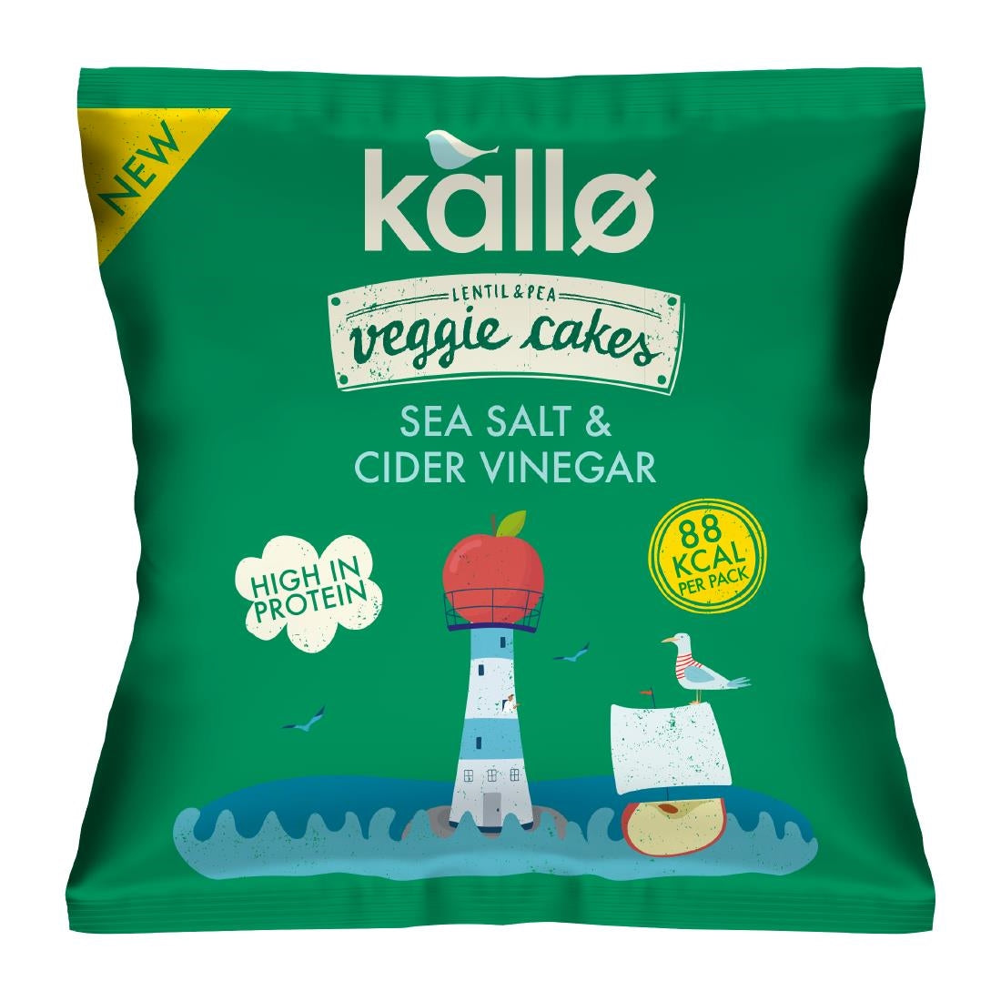 KA518 Kallo Sea Salt and Cider Vinegar Veggie Cake Snack Bags 22g (Pack of 12)