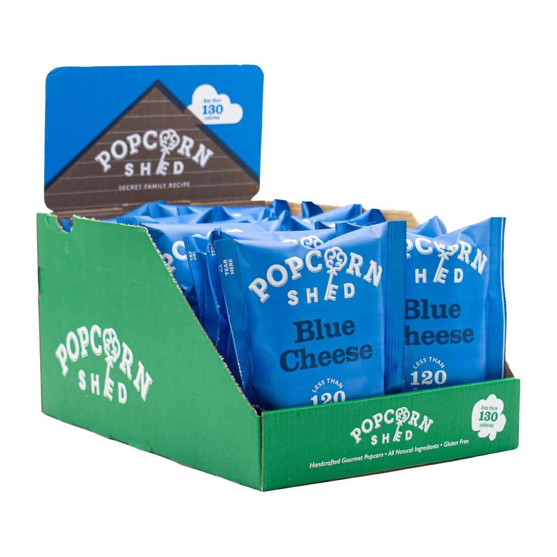 KA531 Popcorn Shed Blue Cheese Popcorn Snack Pack 16g (Pack of 16)