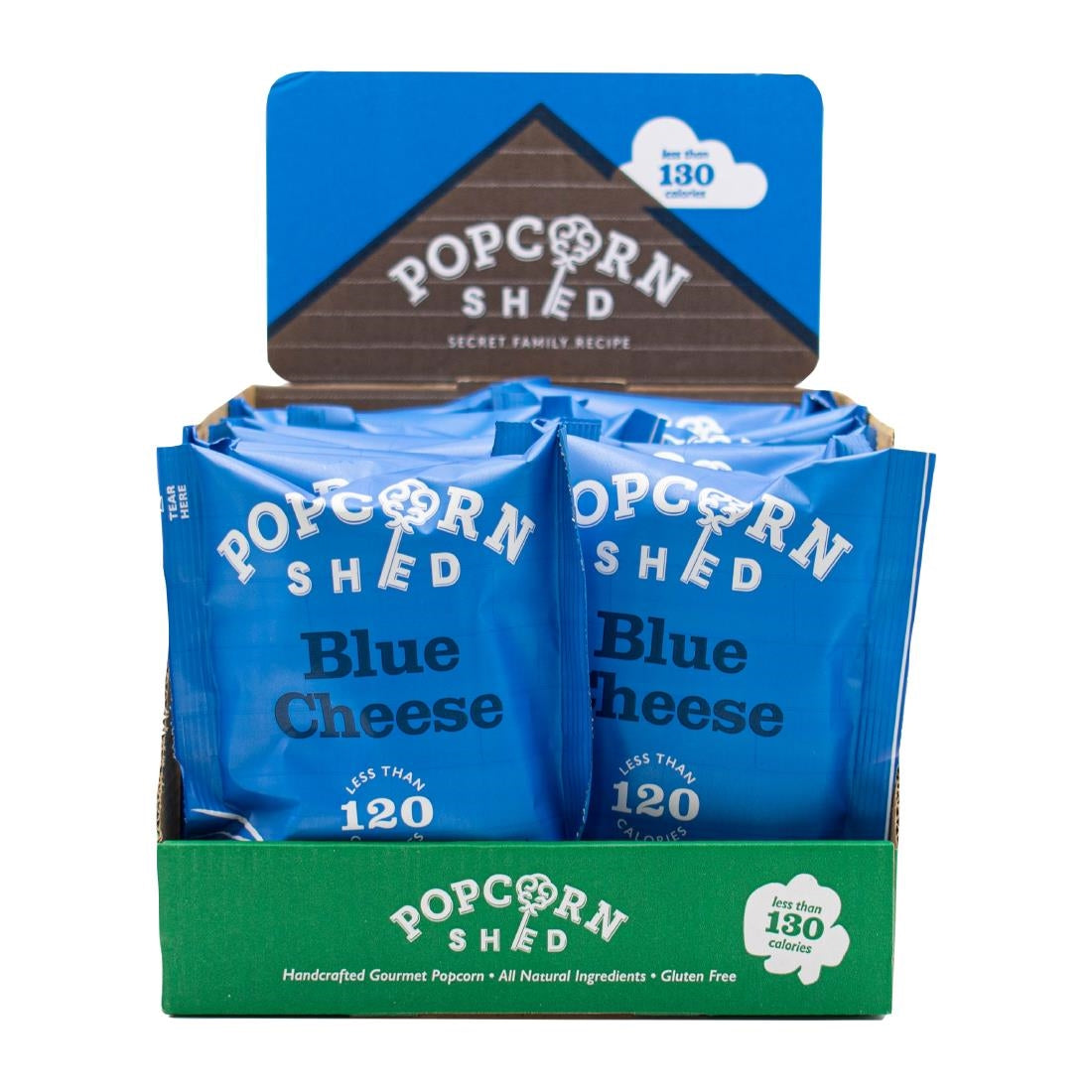 KA531 Popcorn Shed Blue Cheese Popcorn Snack Pack 16g (Pack of 16)