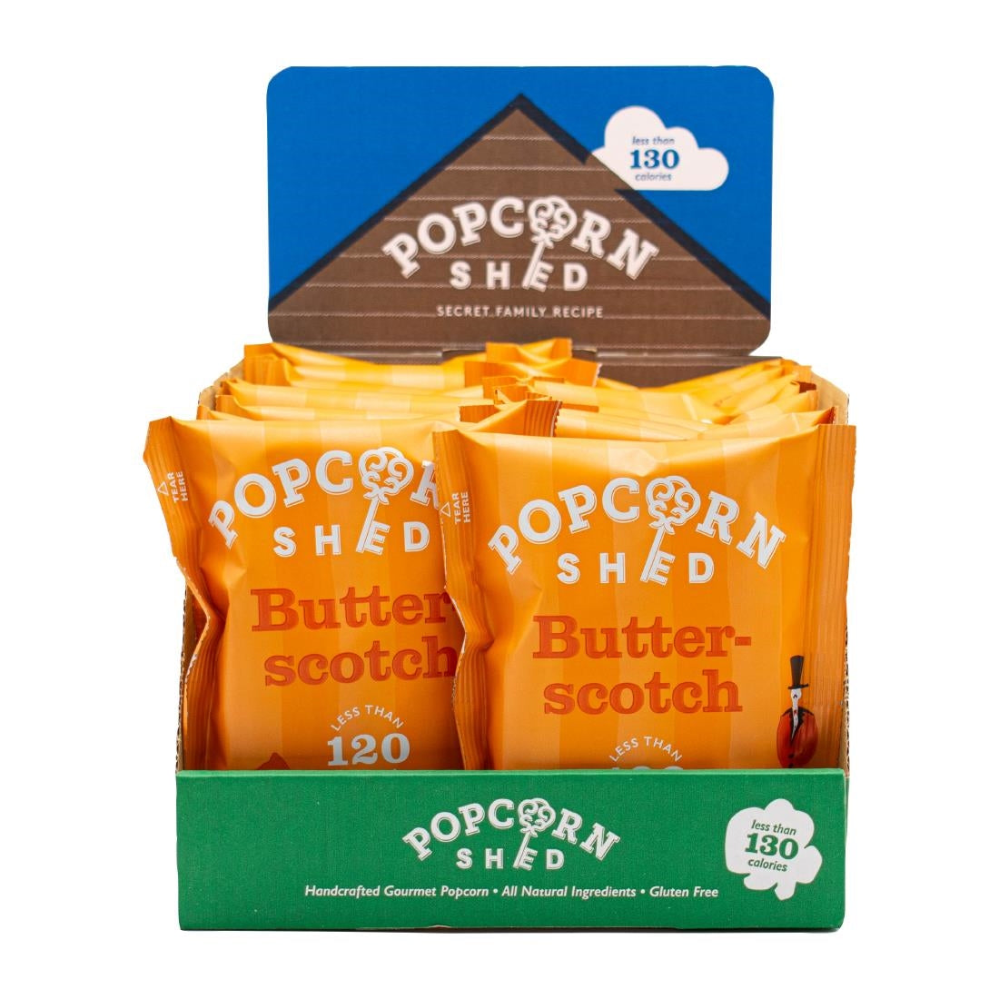 KA532 Popcorn Shed Butterscotch Popcorn Snack Pack 24g (Pack of 16)