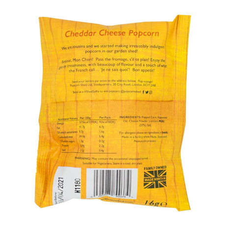 KA536 Popcorn Shed Say Cheese! Popcorn Snack Pack 16g (Pack of 16)