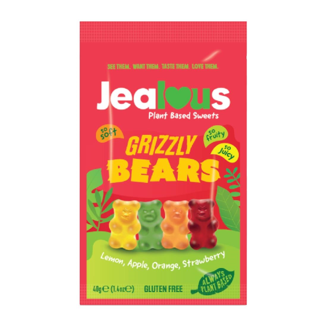KA609 - Jealous Sweets Impulse Bags Grizzly Bears 40g (10 Pack)