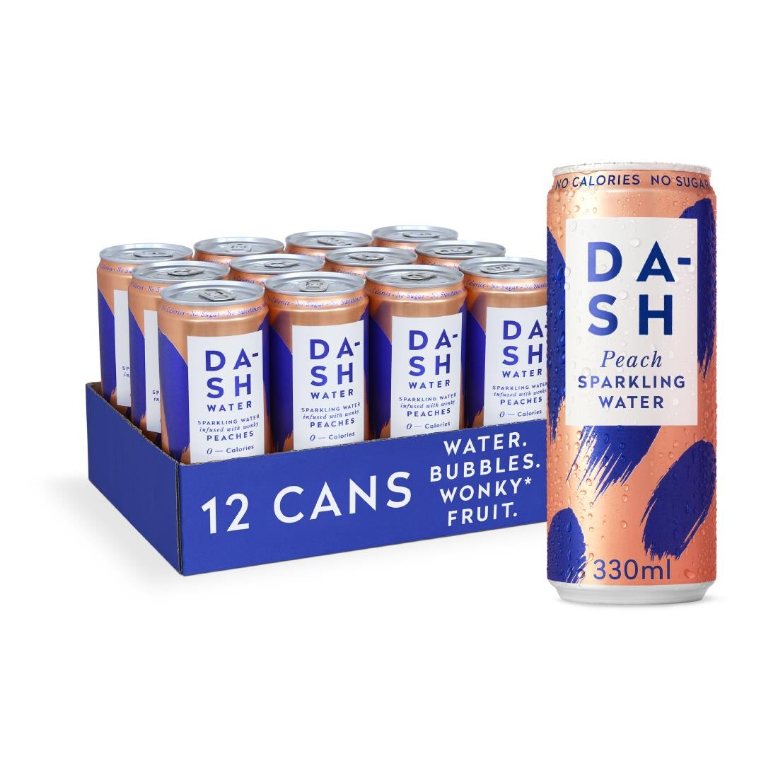 DASH Peach Sparkling Water 330ml (12 Pack)