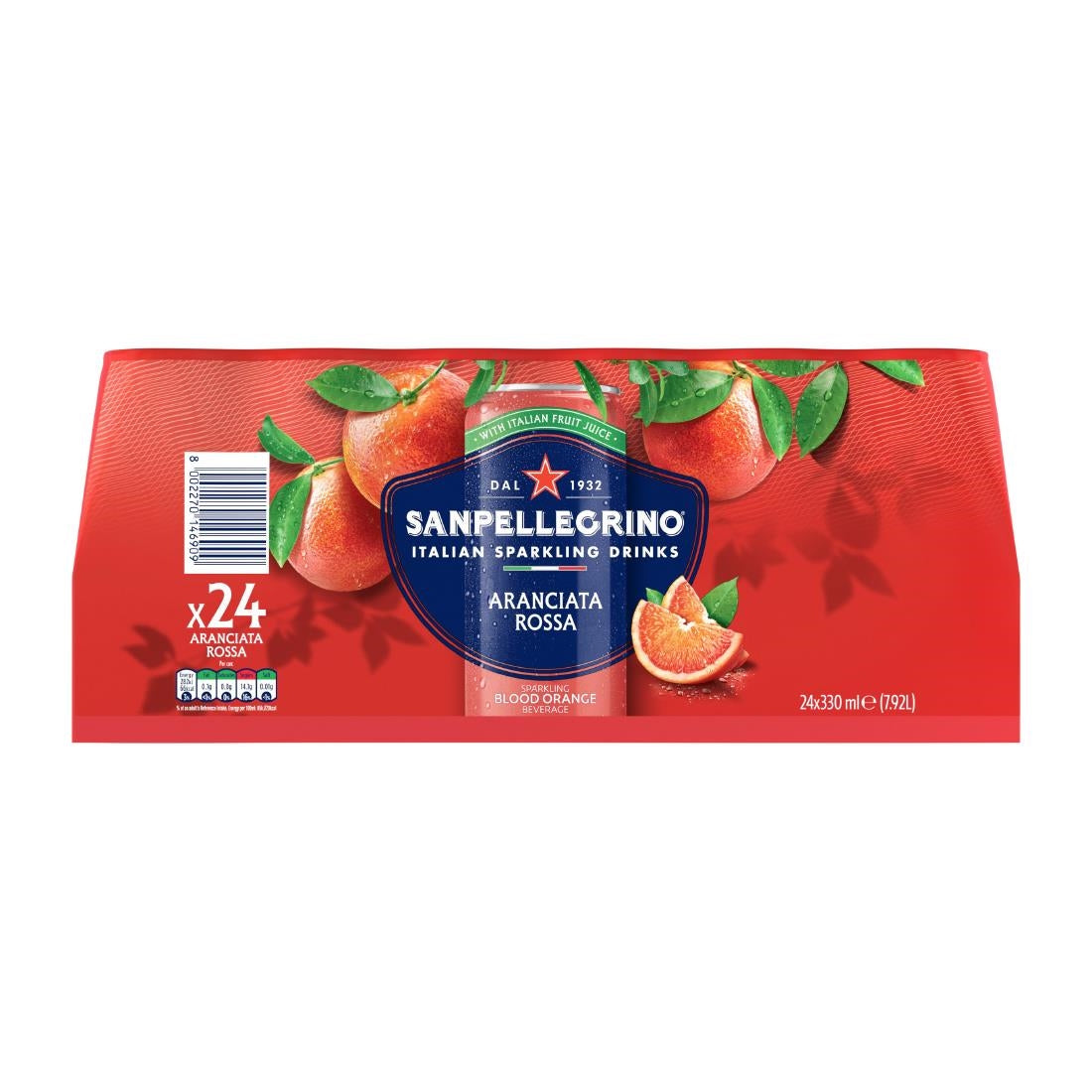 San Pelligrino Blood Orange Cans 330ml (24 Pack)