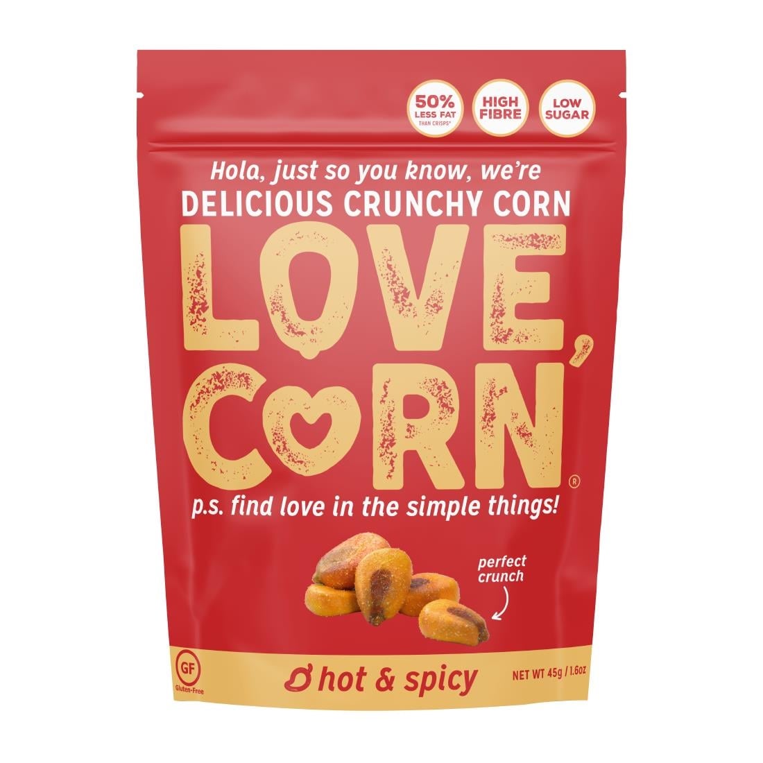 LOVE CORN Hot & Spicy 45g (10 Pack)