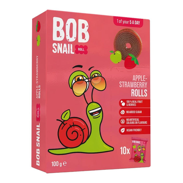 Bob Snail Multipack Fruit Roll Apple Strawberry 10g (50 Pack)