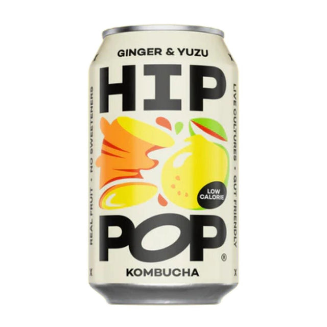 Hip Pop Kombucha Ginger & Yuzu 330ml (12 Pack)