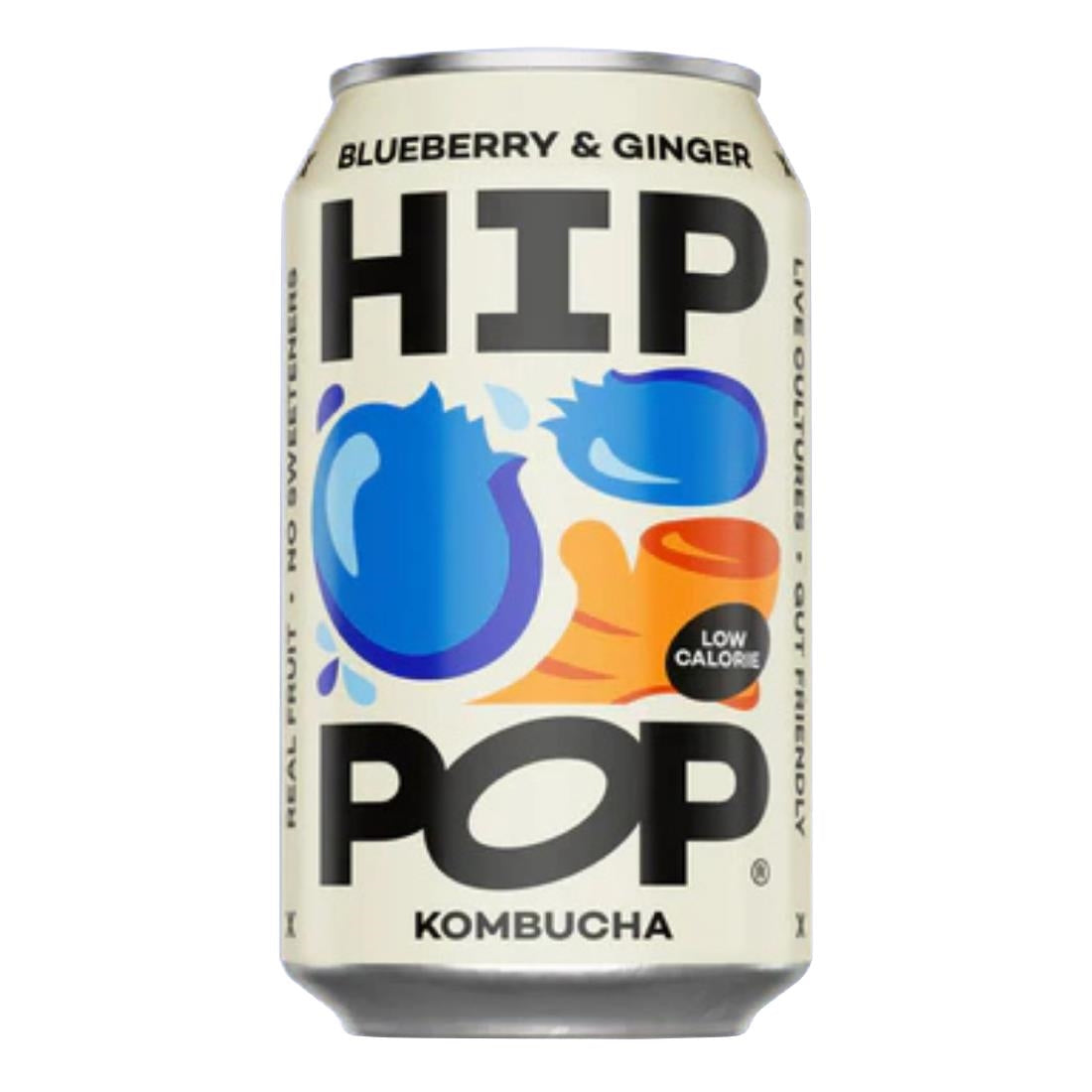 Hip Pop Kombucha Blueberry & Ginger 330ml (12 Pack)
