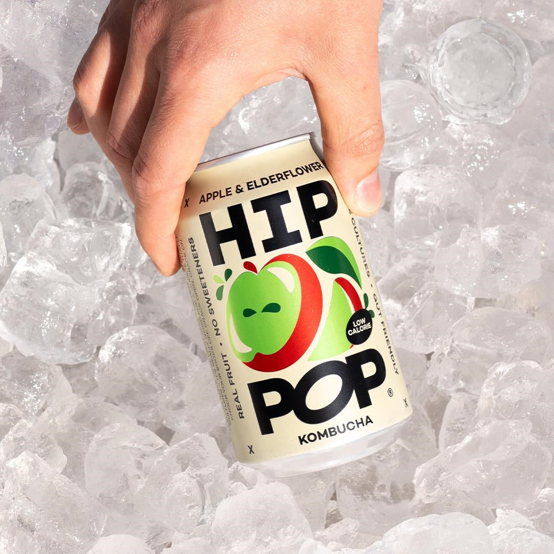 Hip Pop Kombucha Apple & Elderflower 330ml (12 Pack)