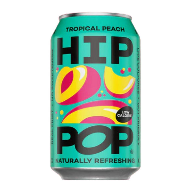 Hip Pop Living Soda Tropical Peach 330ml (12 Pack)