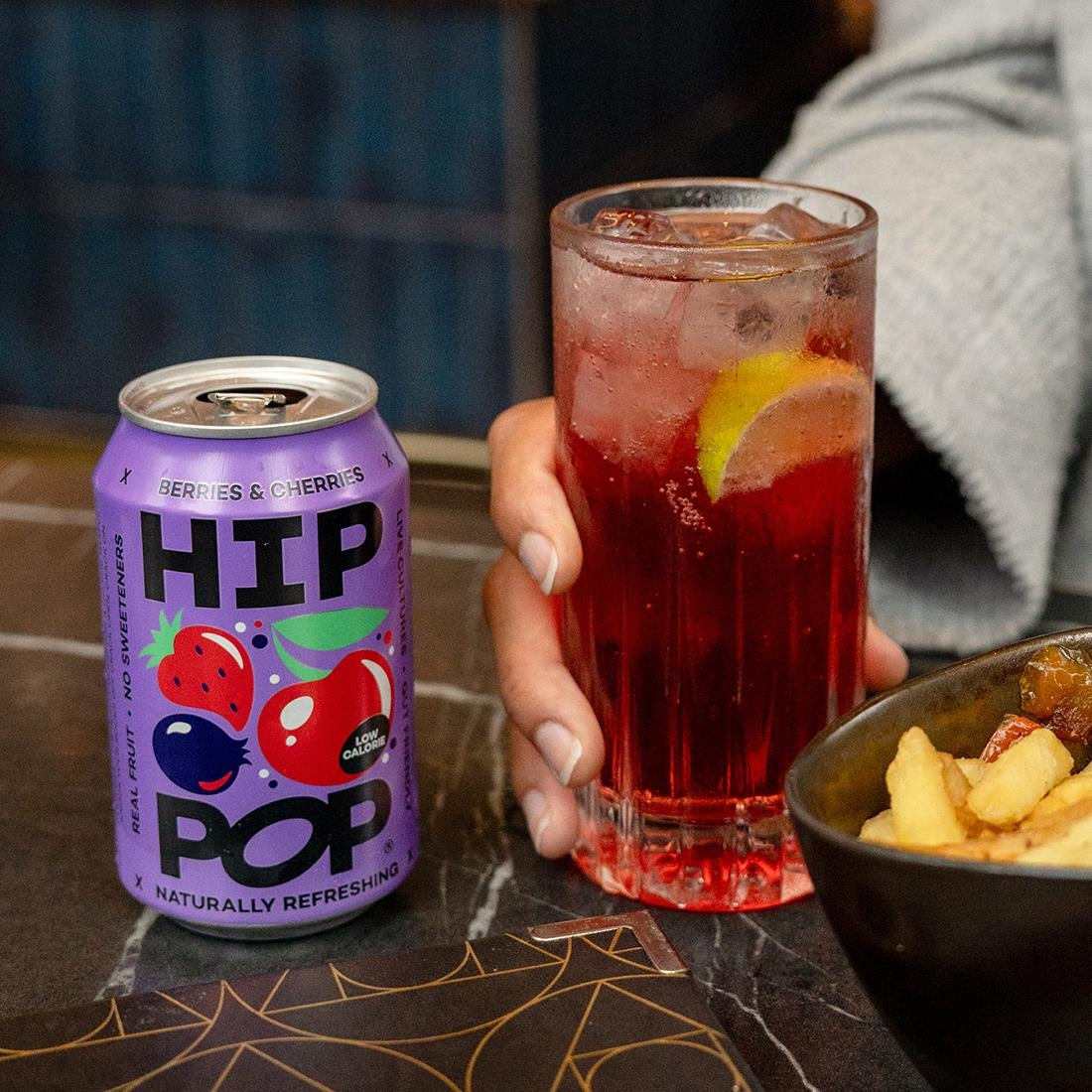 Hip Pop Living Soda Berries & Cherries 330ml (12 Pack)