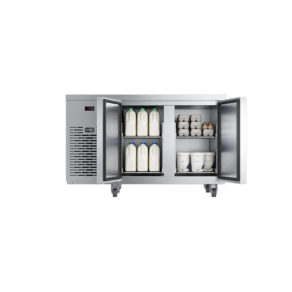 KORE KC2H 280 Litre Refrigerator (51-101) — loaded interior illustration; contents not included