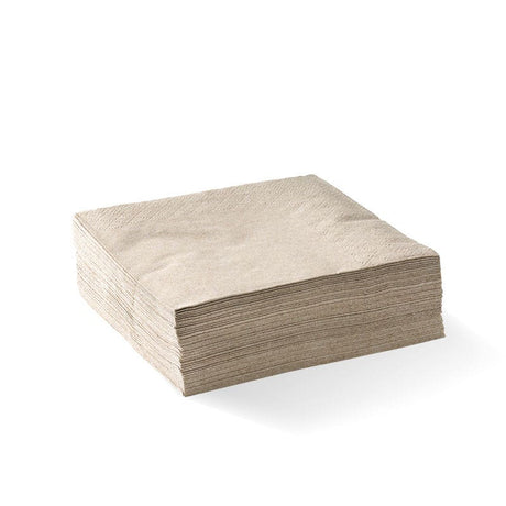 2-ply corner embossed cocktail napkin - natural - BioPak commercial catering consumable