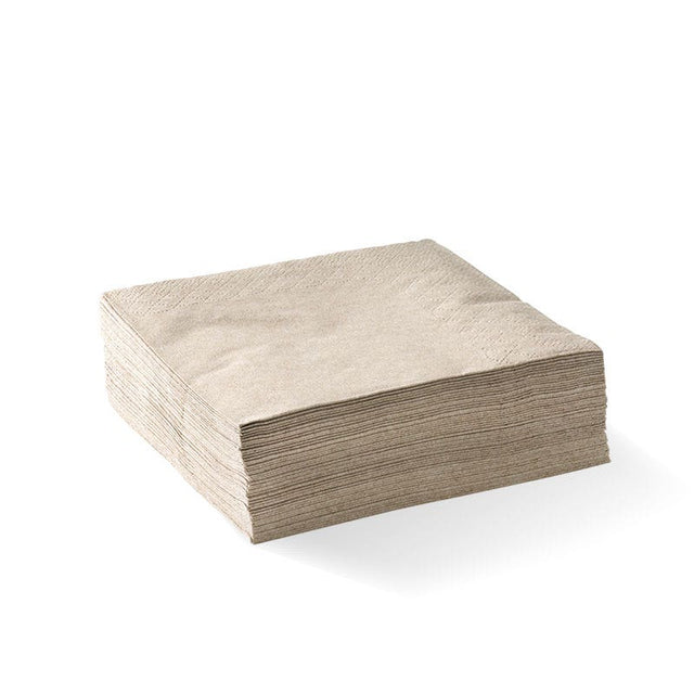 2-ply corner embossed cocktail napkin - natural - BioPak commercial catering consumable