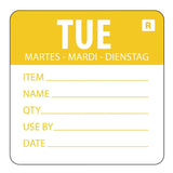 L067 Hygiplas Removable Day of the Week Label Tuesday (Pack of 500) - JD Catering Equipment Solutions Ltd