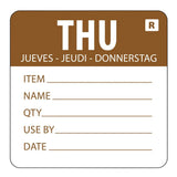 L069 Hygiplas Removable Day of the Week Label Thursday (Pack of 500) - JD Catering Equipment Solutions Ltd